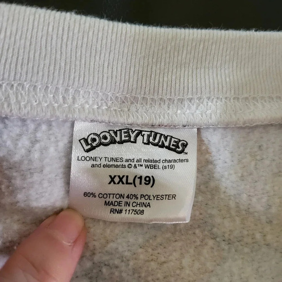 Vintage Looney Toons Sweatshirt Women's XXL 19 White Bugs Tweety Daffy 90's - Picture 6 of 7